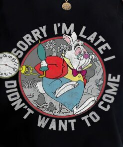 Retro 90s Disney Alice In Wonderland White Rabbit Sorry I Am Late Shirt, Unisex T-shirt Family Birthday Gift Adult Kid Toddler Tee