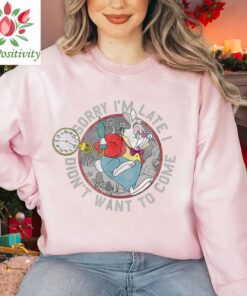 Retro 90s Disney Alice In Wonderland White Rabbit Sorry I Am Late Shirt, Unisex T-shirt Family Birthday Gift Adult Kid Toddler Tee