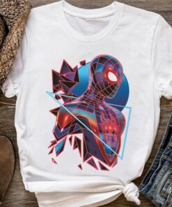 Retro 90s Marvel Spider-Man Miles Morales Game Digital Neon Shirt, MCU Fans Gift, Unisex T-shirt Family Birthday Gift Adult Kid Toddler Tee