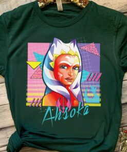 Retro 90s Star Wars Ahsoka Retro Neon Poster Shirt, Galaxy's Edge Holiday Unisex T-shirt Family Birthday Gift Adult Kid Toddler Tee