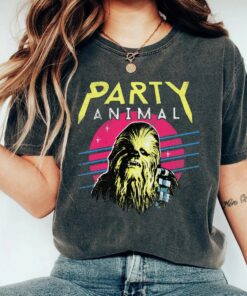 Retro 90s Star Wars Chewbacca Neon Party Animal Shirt, Galaxy's Edge Trip, Unisex T-shirt Family Birthday Gift Adult Kid Toddler Tee