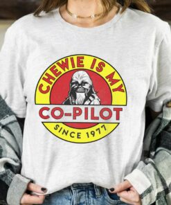 Retro 90s Star Wars Chewie Is My Co-Pilot Circle Graphic Shirt, Galaxys Edge Trip Unisex T-shirt Family Birthday Gift Adult Kid Toddler Tee