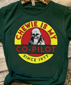 Retro 90s Star Wars Chewie Is My Co-Pilot Circle Graphic Shirt, Galaxys Edge Trip Unisex T-shirt Family Birthday Gift Adult Kid Toddler Tee