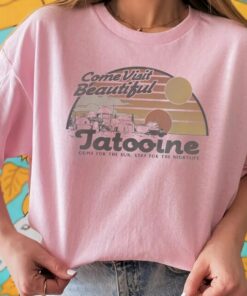 Retro 90s Star Wars Come Visit Beautiful Tatoooine Portrait Shirt, Unisex T-shirt Family Birthday Gift Adult Kid Toddler Comfort Colors Tee
