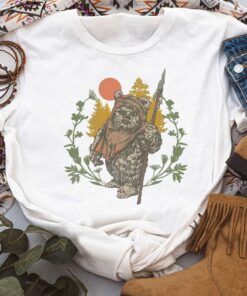Retro 90s Star Wars Ewok Floral Sunset Shirt, Galaxy's Edge Trip Star Wars Fans Unisex T-shirt Family Birthday Gift Adult Kid Toddler Tee