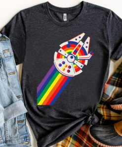 Retro 90s Star Wars Rainbow Millennium Falcon Shirt, Galaxy's Edge Trip, Unisex T-shirt Family Birthday Gift Adult Kid Toddler Tee