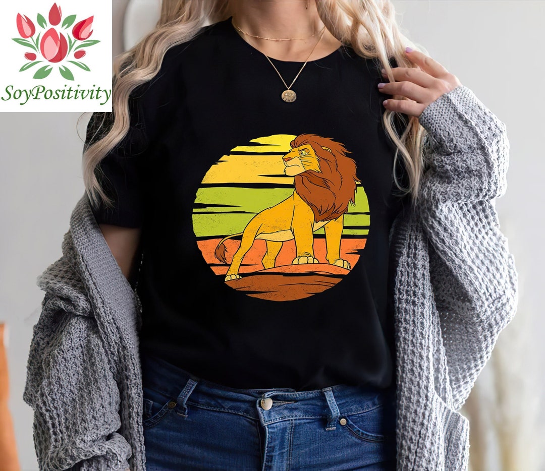 Retro Disney The Lion King Adult Simba Pride Rock Sun Shirt, Disney ...