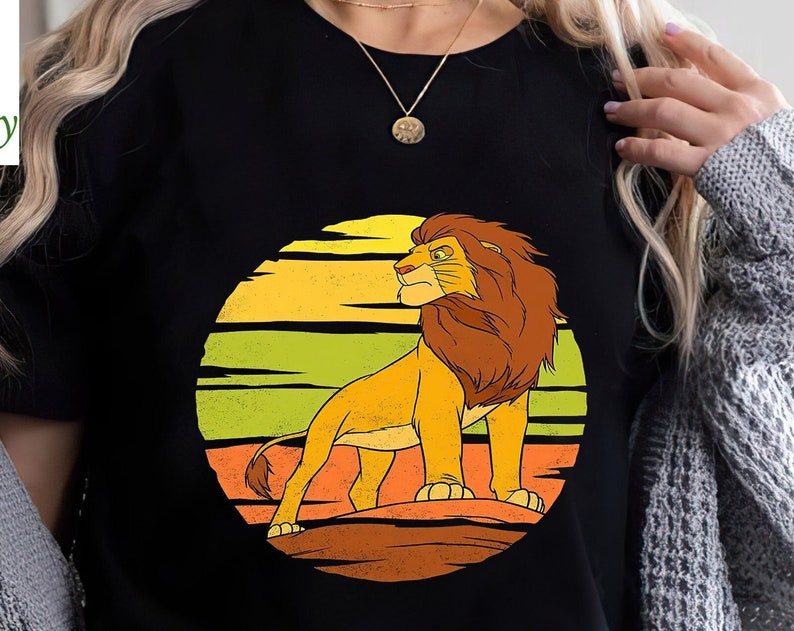 Retro Disney The Lion King Adult Simba Pride Rock Sun Shirt, Disney ...