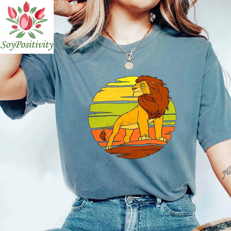 Retro Disney The Lion King Adult Simba Pride Rock Sun Shirt, Disney ...
