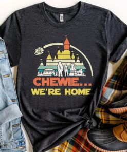 Retro Han Solo Chewbacca Pastel Color Chewie We're Home T-Shirt, Disney Star Wars Day Tee, Galaxy's Edge Shirt, Star Wars Fan Birthday Gift