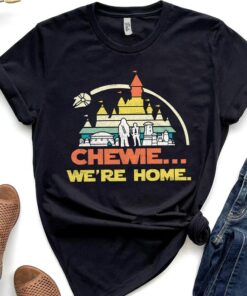 Retro Han Solo Chewbacca Pastel Color Chewie We're Home T-Shirt, Disney Star Wars Day Tee, Galaxy's Edge Shirt, Star Wars Fan Birthday Gift