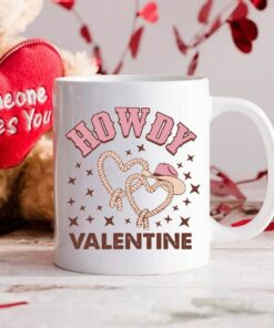 Retro Howdy Valentine Mug, Valentines Day Mug, Western Cowboy Xoxo Love Mug, Gift For Her, Couple Gift