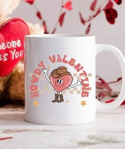 Retro Howdy Valentine Mug, Valentines Day Mug, Western Cowboy Xoxo Love Mug, Gift For Her, Couple Gift, Gift For Valentines