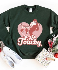 Retro Kuzco Llama No Touchy Sweatshirt Disney Valentine Kuzo Llama No Touchy Love Heart Unisex T-shirt Valentine's Day Shirt Gift For Couple