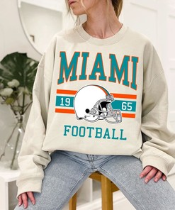 Retro Miami Football Crewneck Sweatshirt Hoodie Shirt Gifts for NFL Fans