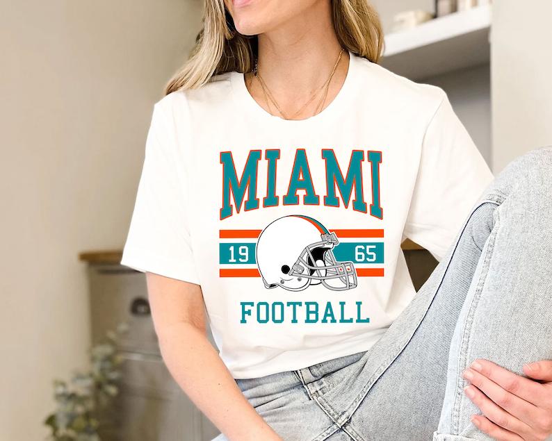 Retro Miami Football Crewneck Sweatshirt Hoodie Shirt Gifts for NFL Fans - Image 4
