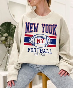 Retro New York Football Crewneck Sweatshirt Hoodie Shirt Gifts for NFL Fans