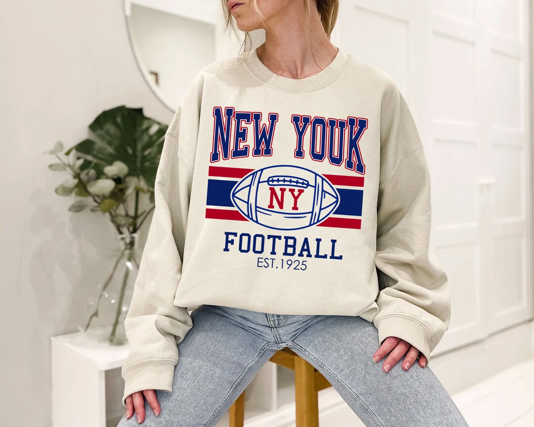 Retro New York Football Crewneck Sweatshirt Hoodie Shirt Gifts for NFL Fans