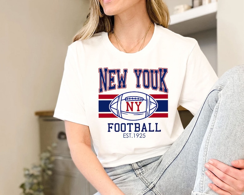 Retro New York Football Crewneck Sweatshirt Hoodie Shirt Gifts for NFL Fans - Image 4