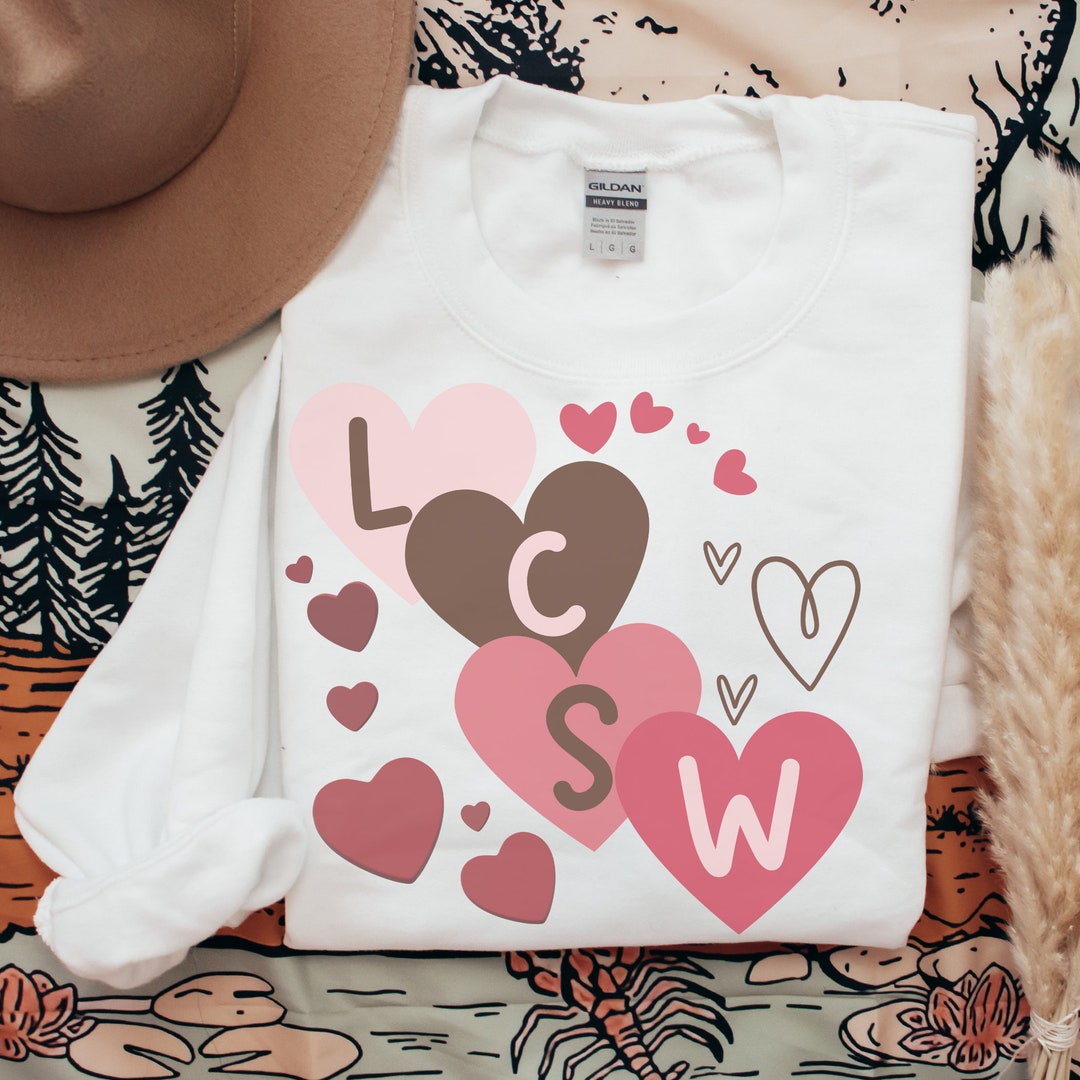 Retro Social Worker Sweatshirt Valentine's Day Social Worker Sweatshirt lcsw Sweater Licensed Clinical Social Worker Gift Valentine's Day