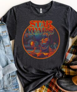 Retro Star Wars 70's Styler Circle Portrait Logo Shirt, Galaxy's Edge Trip Unisex T-shirt Family Birthday Gift Adult Kid Toddler Tee