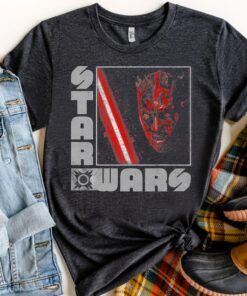 Retro Star Wars Darth Maul Distressed Square Portrait Shirt, Galaxy's Edge Holiday Unisex T-shirt Family Birthday Gift Adult Kid Toddler Tee