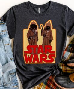 Retro Star Wars Jawas Posing Vintage Sticker Graphic Shirt, Galaxy's Edge Holiday Unisex T-shirt Family Birthday Gift Adult Kid Toddler Tee