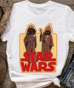 Retro Star Wars Jawas Posing Vintage Sticker Graphic Shirt, Galaxy's Edge Holiday Unisex T-shirt Family Birthday Gift Adult Kid Toddler Tee