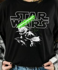 Retro Star Wars Yoda Master Lightsaber Logo Classic Shirt, Galaxy's Edge Holiday Unisex T-shirt Family Birthday Gift Adult Kid Toddler Tee