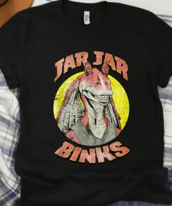 Retro Team Jar Jar Binks Funny Star Wars Fan Shirt, Galaxy's Edge, Unisex T-shirt Family Birthday Gift Adult Kid Toddler Comfort Colors Tee