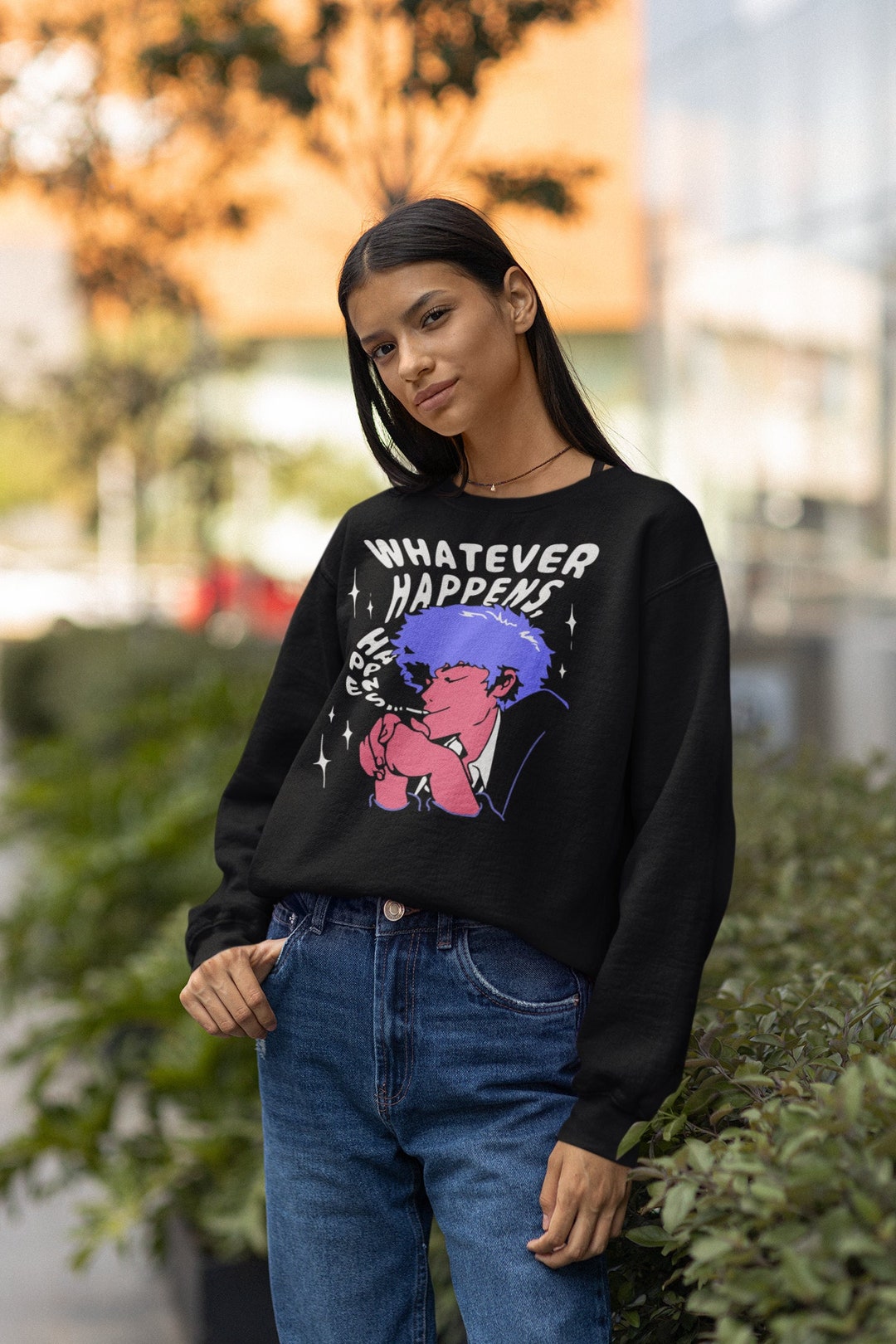 Retro Whatever Happens, Unisex Crewneck Sweatshirt