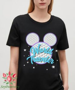 Retro World Traveler Shirt, Vintage Disneyland Unisex Shirt, Vintage Disney Mickey Ear Shirt, Vintage Mickey Ear Printed Shirt