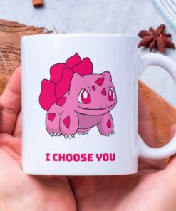 Rose Bulba Saur Mug, I Choose You, You Are My, Valentine Mug, Pokemon Mug, Coffee, Gifting Mug, Galentines Day