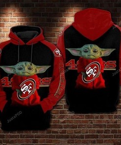 San Francisco 49Ers Nfl Football Hug Baby Yoda 3D All Over Print Zip Up Hoodie Option