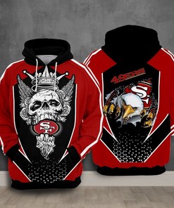 San Francisco 49Ers Nfl Football King Skull 3D All Over Printed Hoodie, Zip Up Hoodie