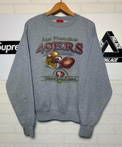 San Francisco 49Ers NFL Football League Tshirt Pullover Hoodie Crewneck Sweatshirt Reprinted Full Color Full Size Gifts For NFL Fans