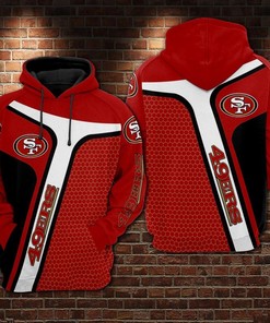 San Francisco 49Ers Nfl Football Red Striped 3D All Over Printed Hoodie, Zip Up Hoodie
