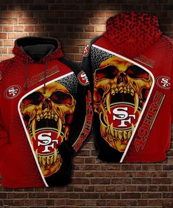 San Francisco 49Ers Nfl Football Skull 3D All Over Printed Hoodie, Zip Up Hoodie
