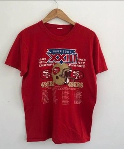 San Francisco 49Ers Vintage Style Tshirt Pullover Hoodie Crewneck Sweatshirt Reprinted Full Color Full Size Gifts For NFL Fans