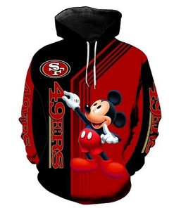 San Francisco 49Ers Mickey Mouse 3D Hoodie Zip Hoodie, Nfl 3D All Over Print Hoodie Zip Hoodie