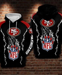 San Francisco 49Ers Nfl Beast Claw For Fan 3D All Over Print Zip Up Hoodie Option