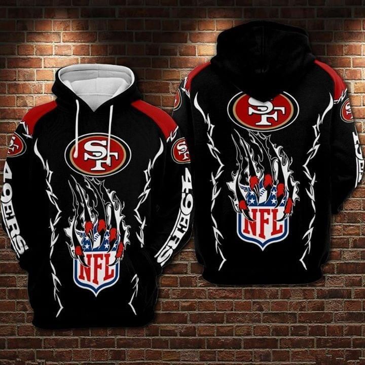 San Francisco 49Ers Nfl Beast Claw For Fan 3D All Over Print Zip Up Hoodie Option