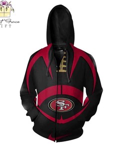 San Francisco 49Ers Nfl Big Logo 3D All Over Print Zip Up Hoodie Option