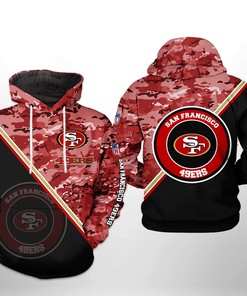 San Francisco 49Ers Nfl Camo Team 3D All Over Print Zip Up Hoodie Option