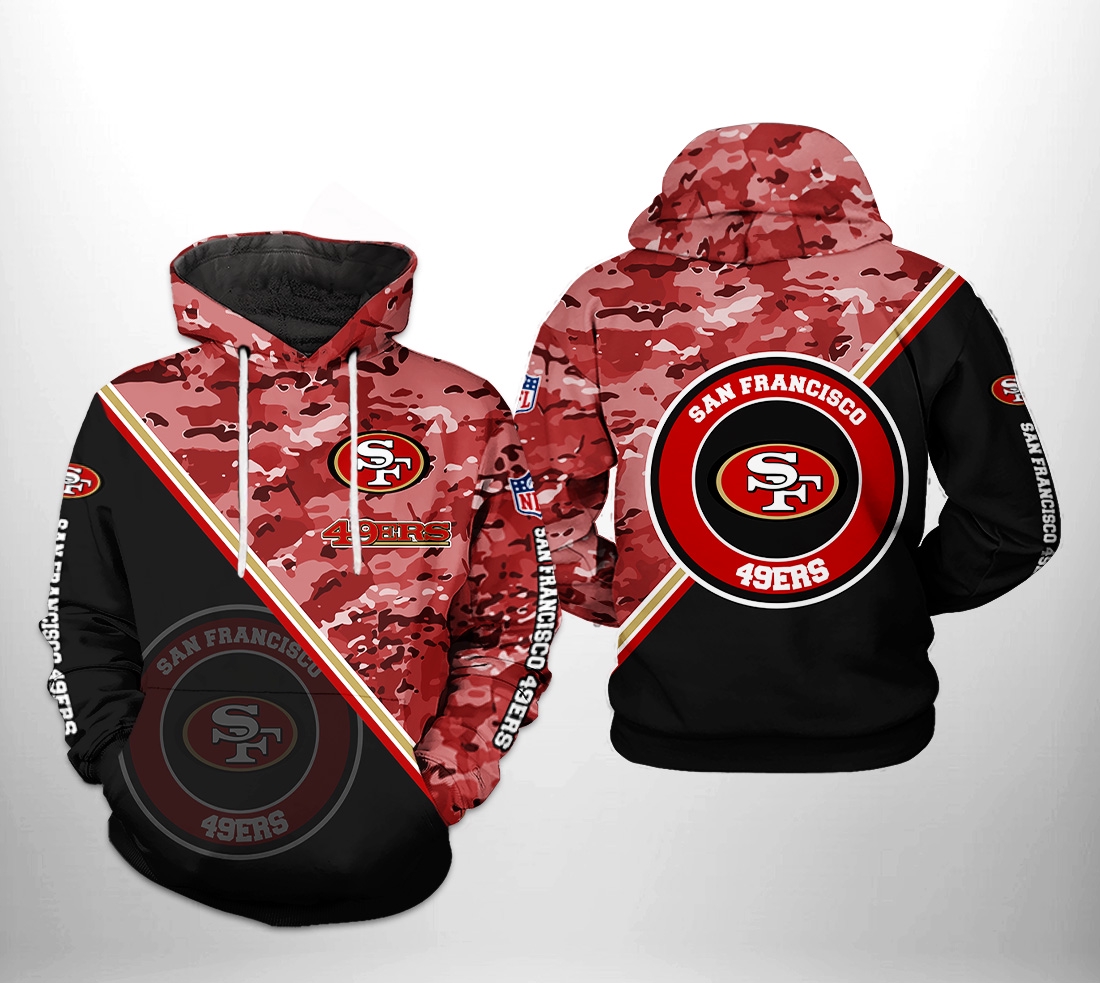 San Francisco 49Ers Nfl Camo Team 3D All Over Print Zip Up Hoodie Option