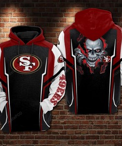 San Francisco 49Ers Nfl Football Skull 3D All Over Print Zip Up Hoodie Option