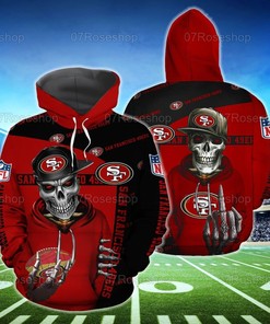 San Francisco 49Ers Nfl Skull 3D All Over Print Zip Up Hoodie Option