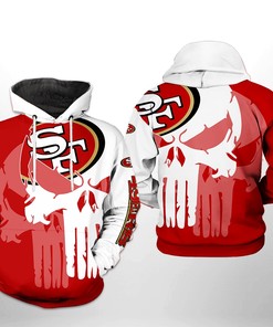 San Francisco 49Ers Nfl Team Skull 3D All Over Print Zip Up Hoodie Option