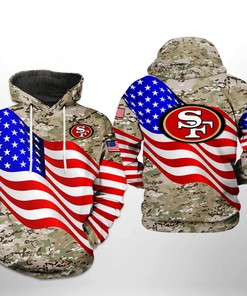 San Francisco 49Ers Nfl Us Flag Camo Veteran Team 3D All Over Print Zip Up Hoodie Option