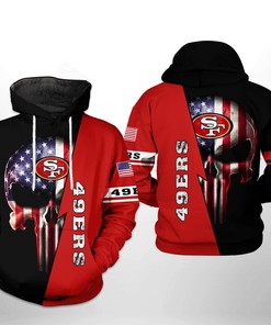 San Francisco 49Ers Nfl Us Flag Skull Team 3D All Over Print Zip Up Hoodie Option